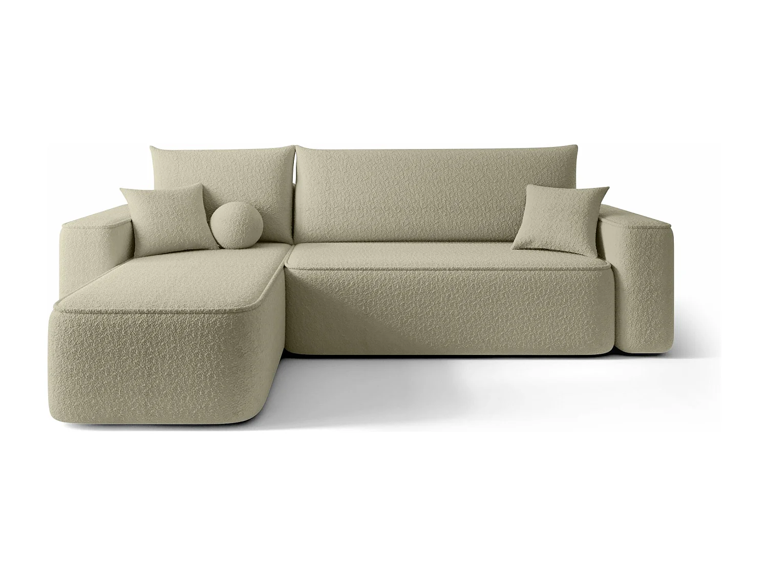ECKSOFA mit Schlaffunktion SENNO Quelle 06 Beige Links L-Form Sofa mit Stauraum Bettkasten Wohnzimmersofa Couch Sofa Bettsofa Bettkasten Bettcouch