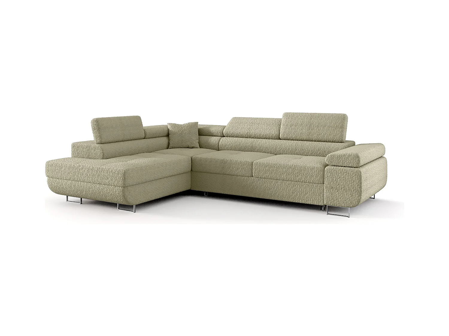 HOEKBANK EMILY met slaapfunctie Quelle 06 Beige Links L-vorm bank met opbergruimte, slaapbank, woonkamerbank