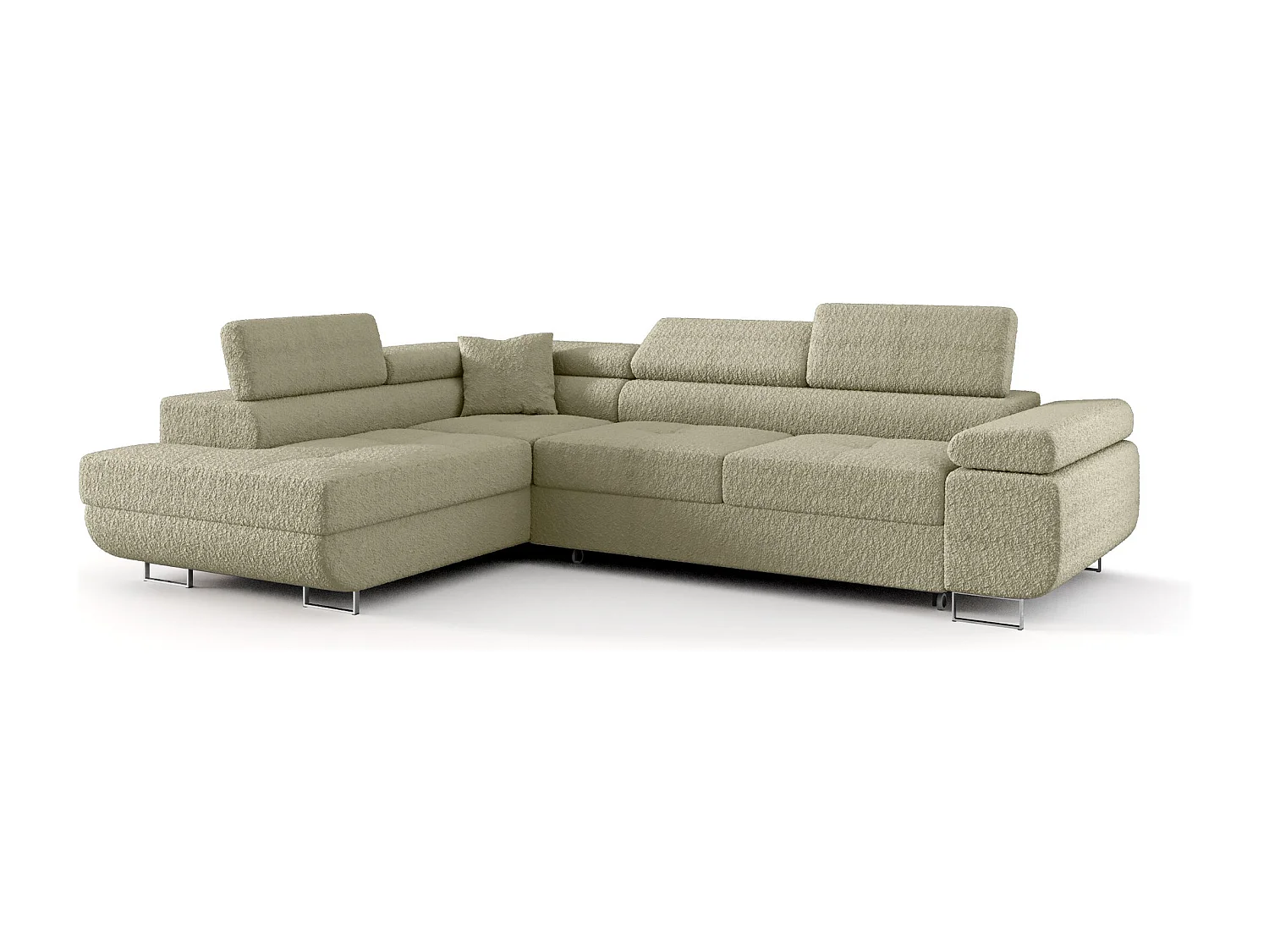 ECKSOFA EMILY mit Schlaffunktion Quelle 06 Beige Links L-Form Sofa mit Stauraum Bettkasten Wohnzimmersofa Couch Sofa Bettsofa Bettkasten Bettcouch