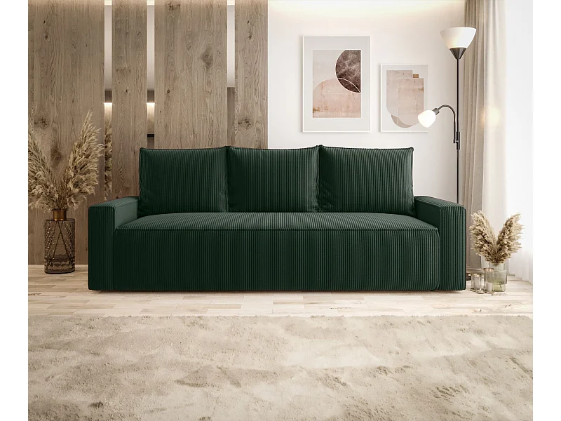 SOFA SAVIO Poso 14 Dunkelgrün mit Stauraum Bettkasten Wohnzimmersofa Couch Sofa Bettsofa Bettkasten Bettcouch
