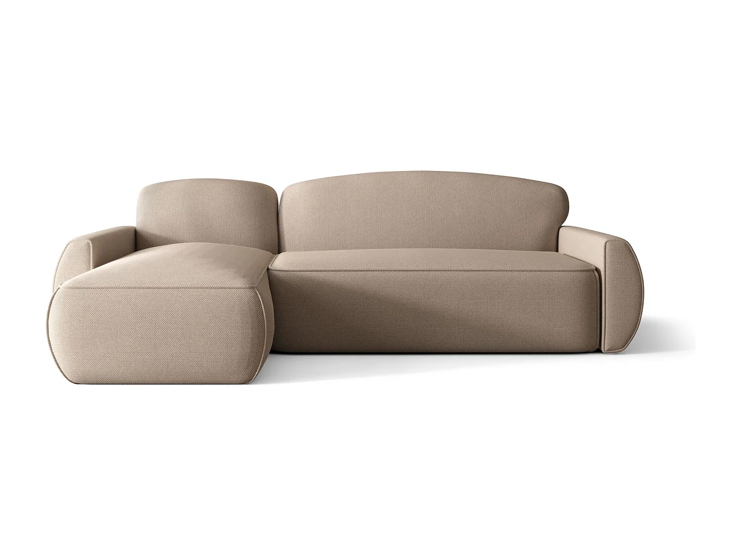 Hoekbank met slaapfunctie LUCAS Curio 15 beige links L-vormige bank met opbergruimte woonkamerbank, slaapbank, bank met opbergruimte