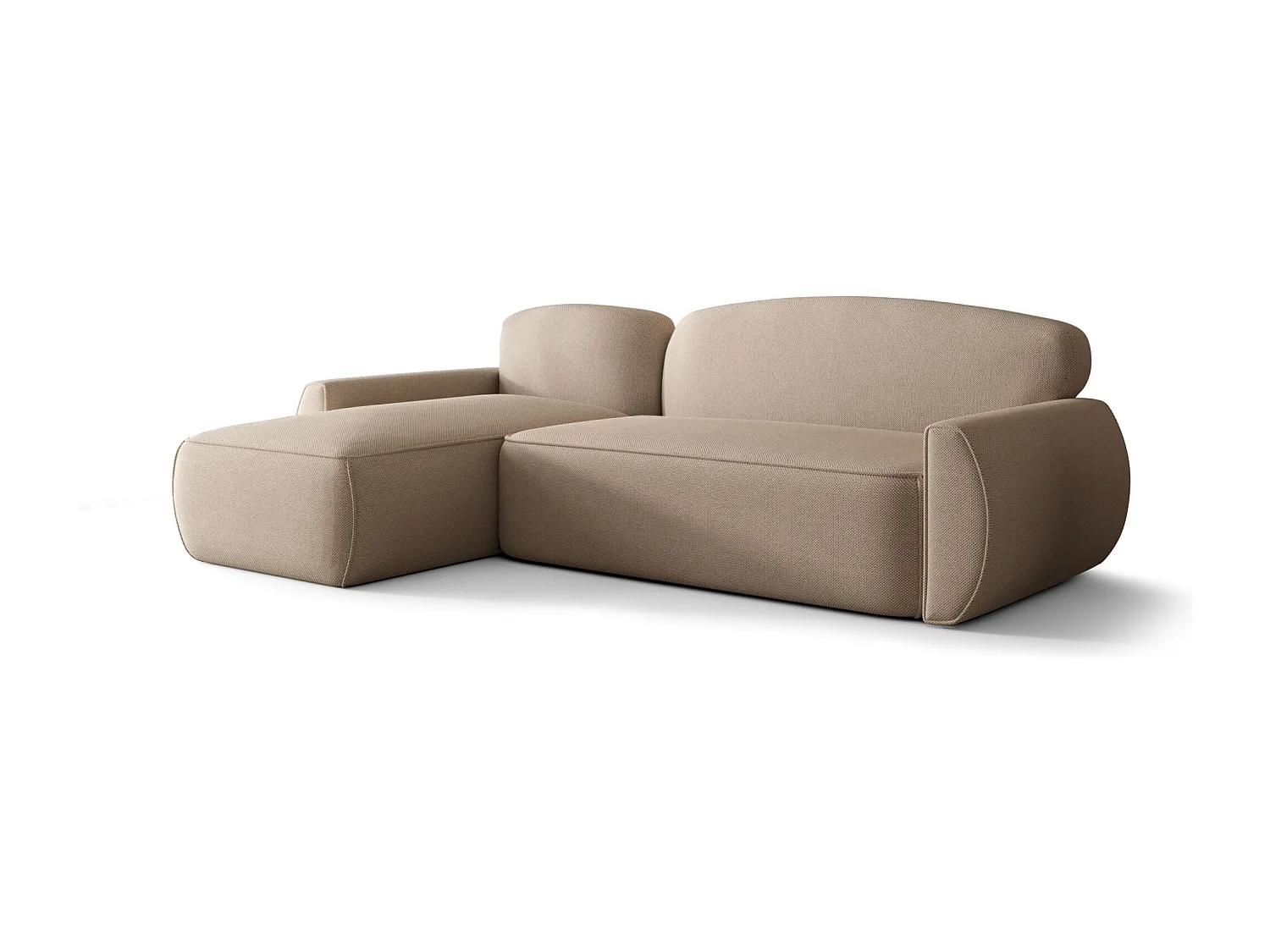 Hoekbank met slaapfunctie LUCAS Curio 15 beige links L-vormige bank met opbergruimte woonkamerbank, slaapbank, bank met opbergruimte