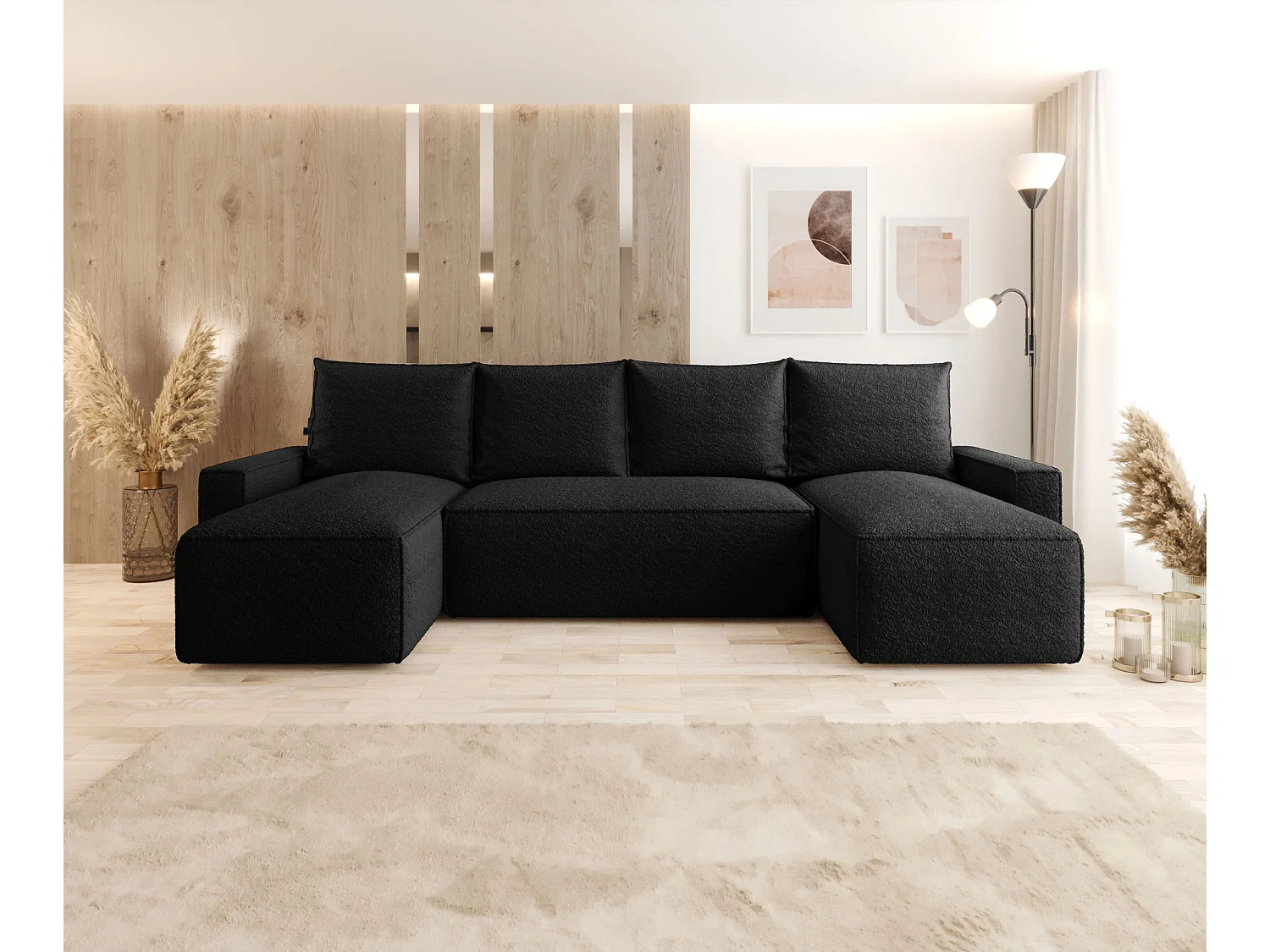 Hoekbank met slaapfunctie SAVIO U Quelle 100 U-Form Sofa met opbergruimte woonkamerbank, slaapbank, bank met opbergruimte