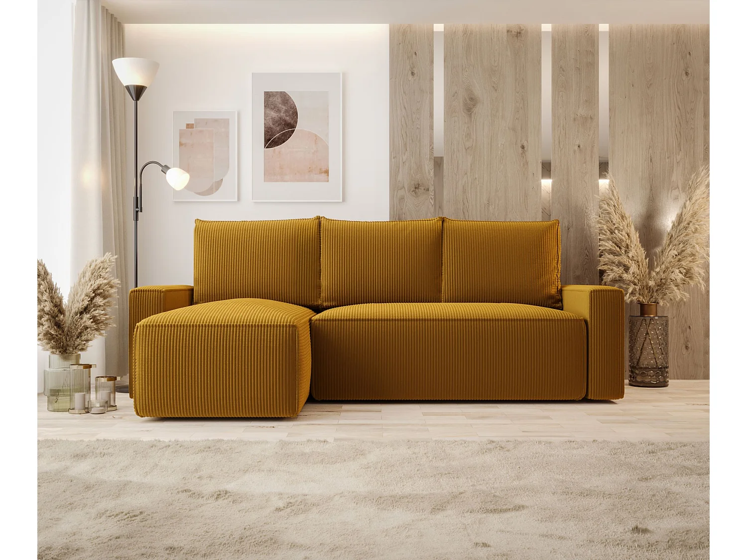 ECKSOFA mit Schlaffunktion SAVIO Poso 01 Orange Links L-Form Sofa mit Stauraum Bettkasten Wohnzimmersofa Couch Sofa Bettsofa Bettkasten Bettcouch