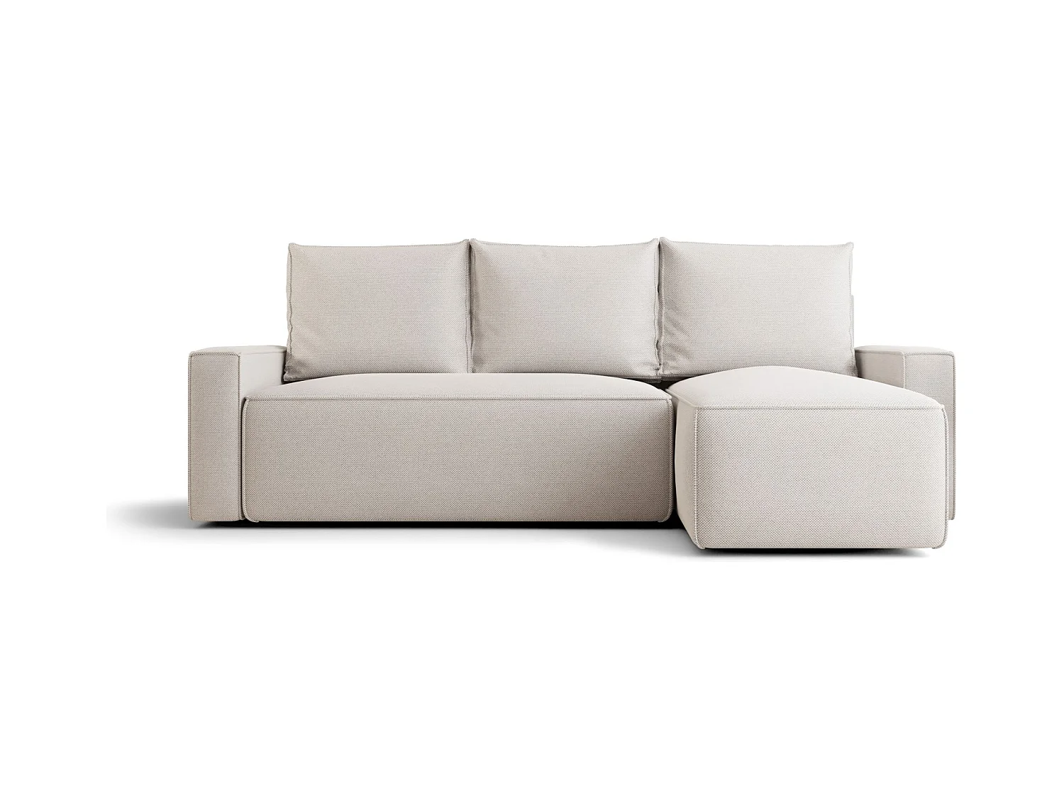 Hoekbank met slaapfunctie SAVIO Curio 02 crème rechts L-vormige bank met opbergruimte woonkamerbank, slaapbank, bank met opbergruimte