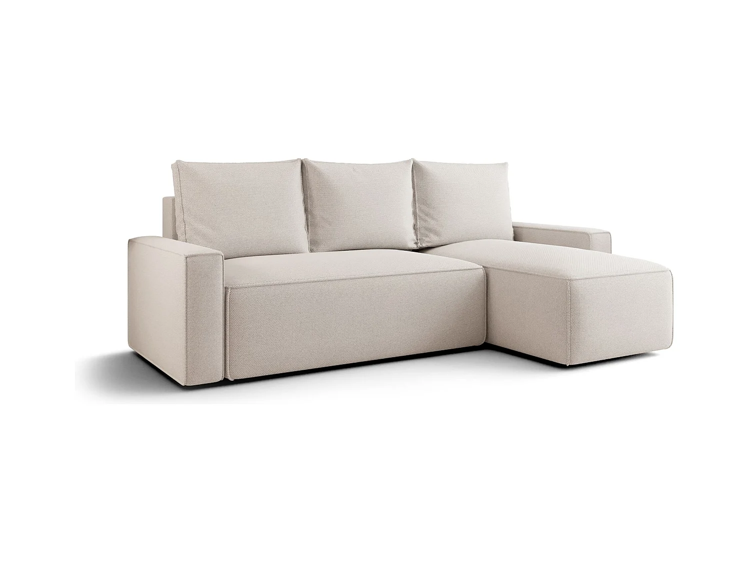 Hoekbank met slaapfunctie SAVIO Curio 02 crème rechts L-vormige bank met opbergruimte woonkamerbank, slaapbank, bank met opbergruimte