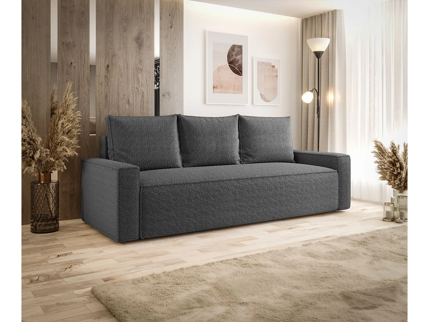 SOFA SAVIO Quelle 92 Dunkelgrau mit Stauraum Bettkasten Wohnzimmersofa Couch Sofa Bettsofa Bettkasten Bettcouch