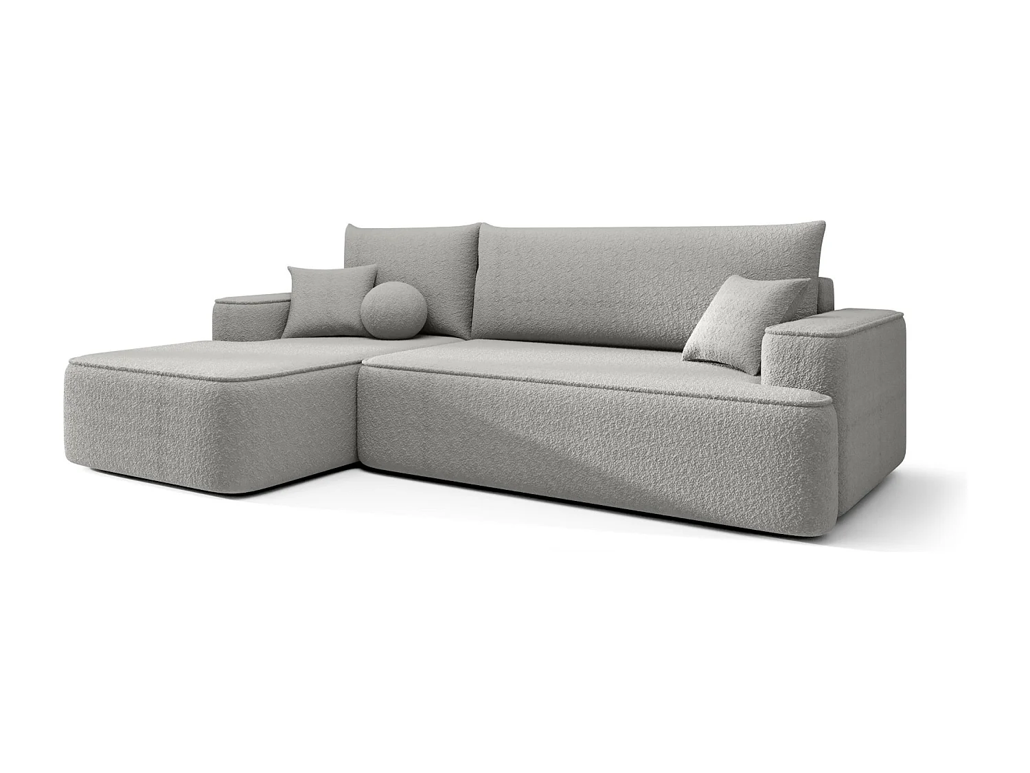 ECKSOFA mit Schlaffunktion FIGO Quelle 83 Grau Links L-Form Sofa mit Stauraum Bettkasten Wohnzimmersofa Couch Sofa Bettsofa Bettkasten Bettcouch