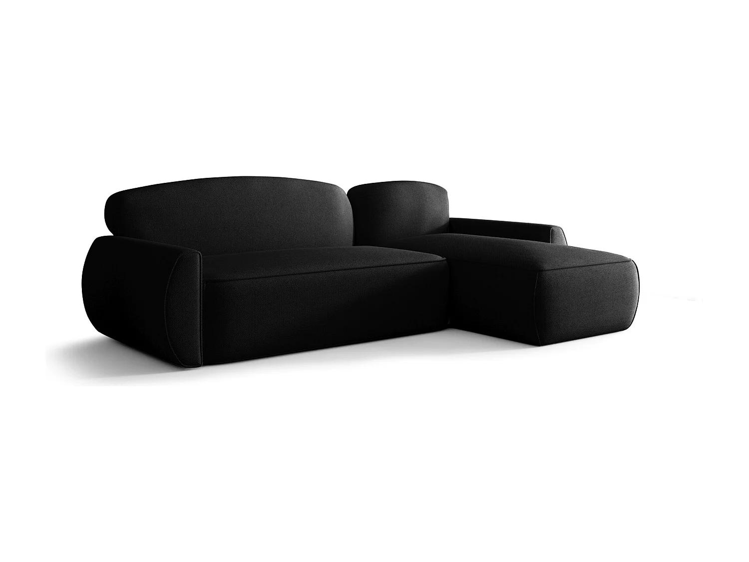 ECKSOFA mit Schlaffunktion LUCAS Curio 99 Schwarz Rechts L-Form Sofa mit Stauraum Bettkasten Wohnzimmersofa Couch Sofa Bettsofa Bettkasten Bettcouch