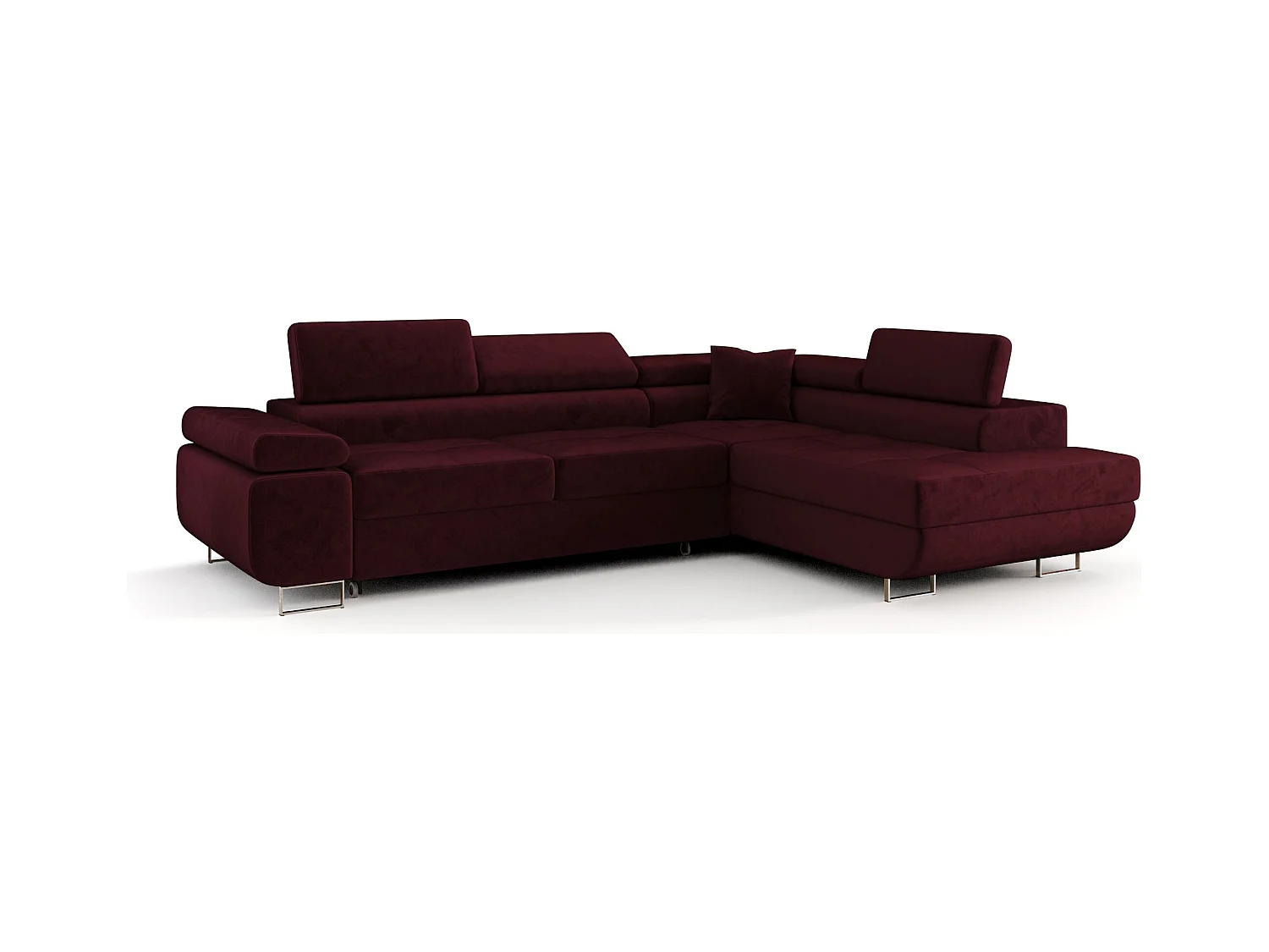 HOEKBANK EMILY met slaapfunctie Monolith 69 Rood Rechts L-vorm bank met opbergruimte, slaapbank, woonkamerbank