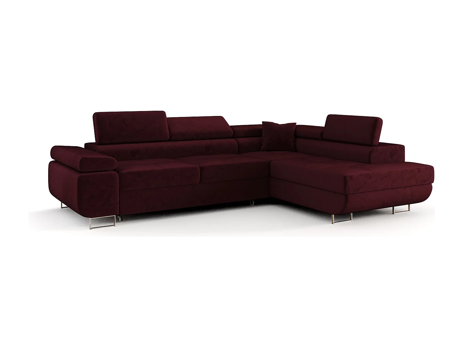 ECKSOFA EMILY mit Schlaffunktion Monolith 69 Rot Rechts L-Form Sofa mit Stauraum Bettkasten Wohnzimmersofa Couch Sofa Bettsofa Bettkasten Bettcouch