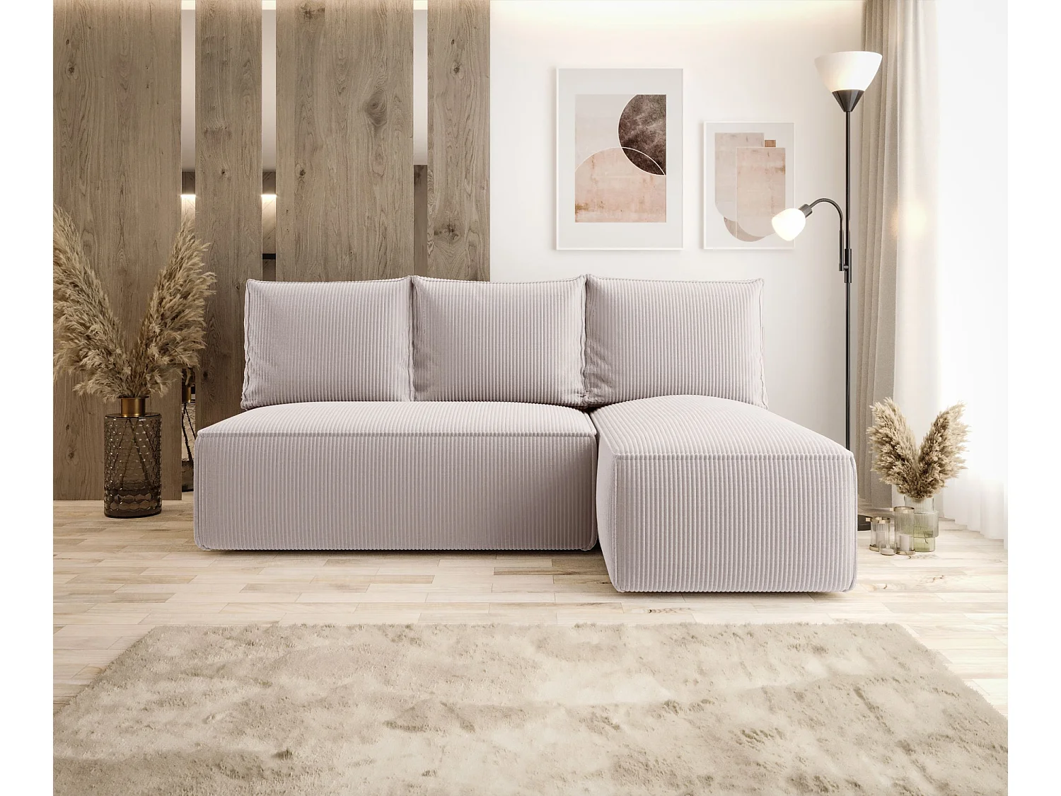 ECKSOFA mit Schlaffunktion SAVIO MINI Poso 100 Ecru Rechts L-Form Sofa mit Stauraum Bettkasten Wohnzimmersofa Couch Sofa Bettsofa Bettkasten Bettcouch