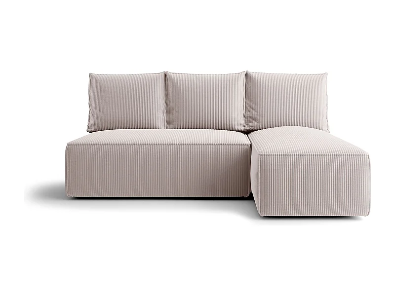 ECKSOFA mit Schlaffunktion SAVIO MINI Poso 100 Ecru Rechts L-Form Sofa mit Stauraum Bettkasten Wohnzimmersofa Couch Sofa Bettsofa Bettkasten Bettcouch
