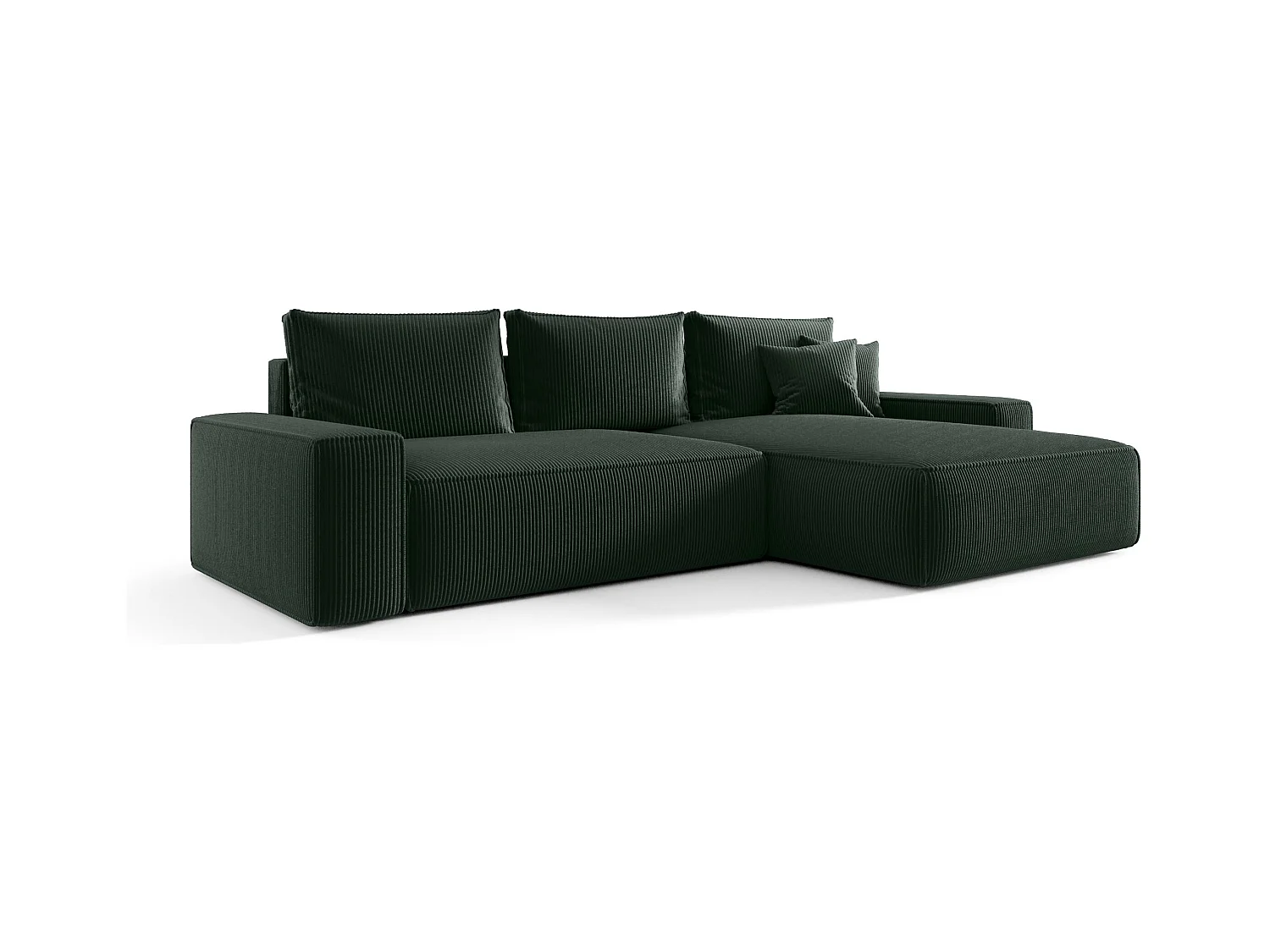 ECKSOFA MONA mit Schlaffunktion POSO 14 Dunkelgrün Rechts L-Form Sofa mit Stauraum Bettkasten Wohnzimmersofa Couch Sofa Bettsofa Bettkasten Bettcouch