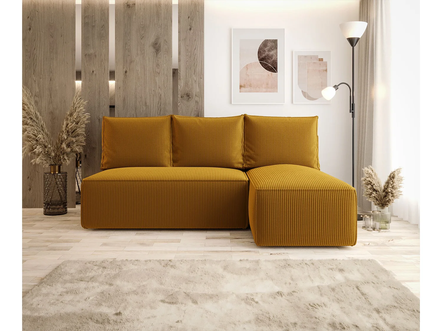 ECKSOFA mit Schlaffunktion SAVIO MINI Poso 01 Orange Rechts L-Form Sofa mit Stauraum Bettkasten Wohnzimmersofa Couch Sofa Bettsofa Bettkasten Bettcouch