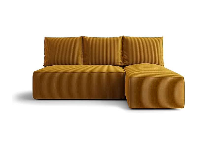 ECKSOFA mit Schlaffunktion SAVIO MINI Poso 01 Orange Rechts L-Form Sofa mit Stauraum Bettkasten Wohnzimmersofa Couch Sofa Bettsofa Bettkasten Bettcouch