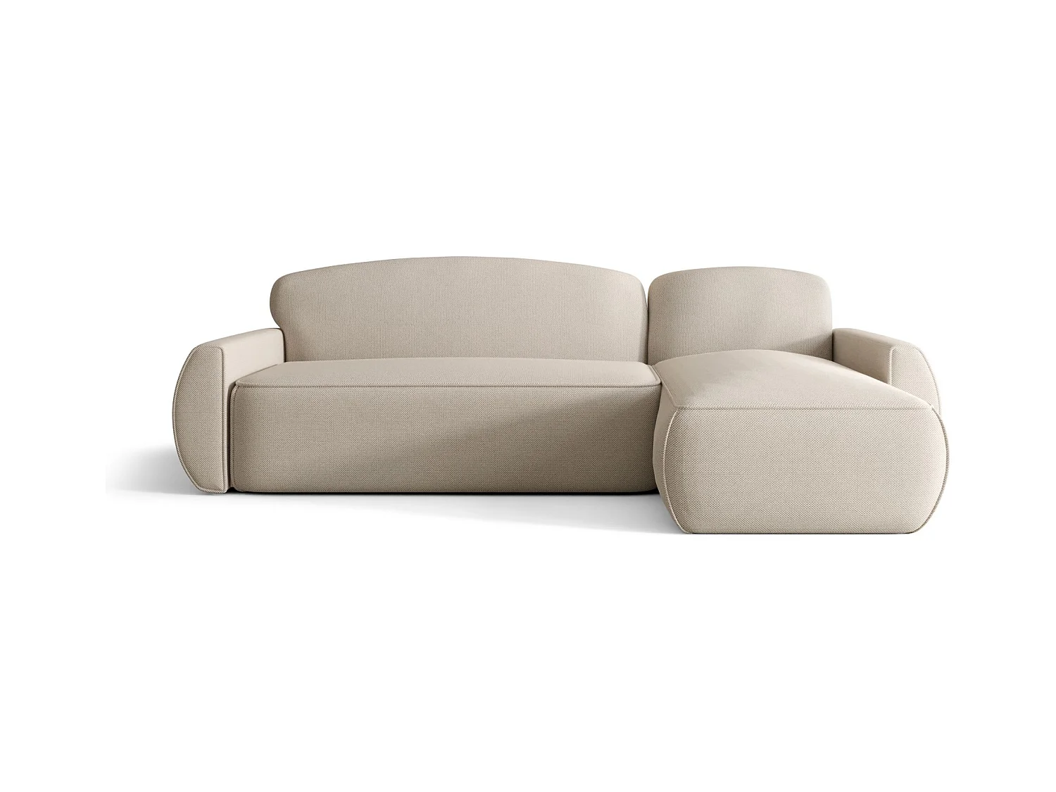 Hoekbank met slaapfunctie LUCAS Curio 09 ecru rechts L-vormige bank met opbergruimte woonkamerbank, slaapbank, bank met opbergruimte