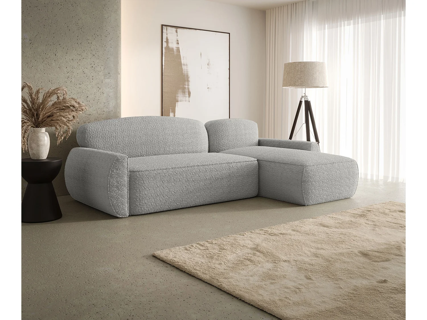 ECKSOFA mit Schlaffunktion LUCAS Quelle 83 Grau Rechts L-Form Sofa mit Stauraum Bettkasten Wohnzimmersofa Couch Sofa Bettsofa Bettkasten Bettcouch