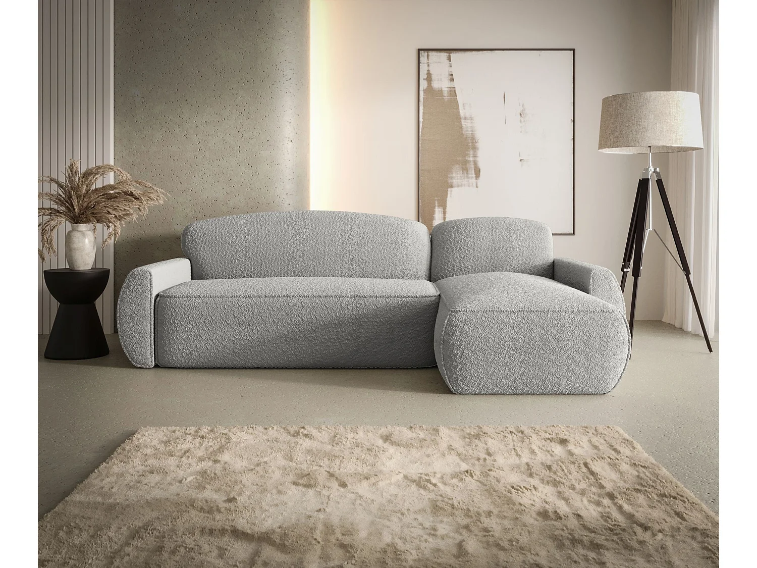 ECKSOFA mit Schlaffunktion LUCAS Quelle 83 Grau Rechts L-Form Sofa mit Stauraum Bettkasten Wohnzimmersofa Couch Sofa Bettsofa Bettkasten Bettcouch