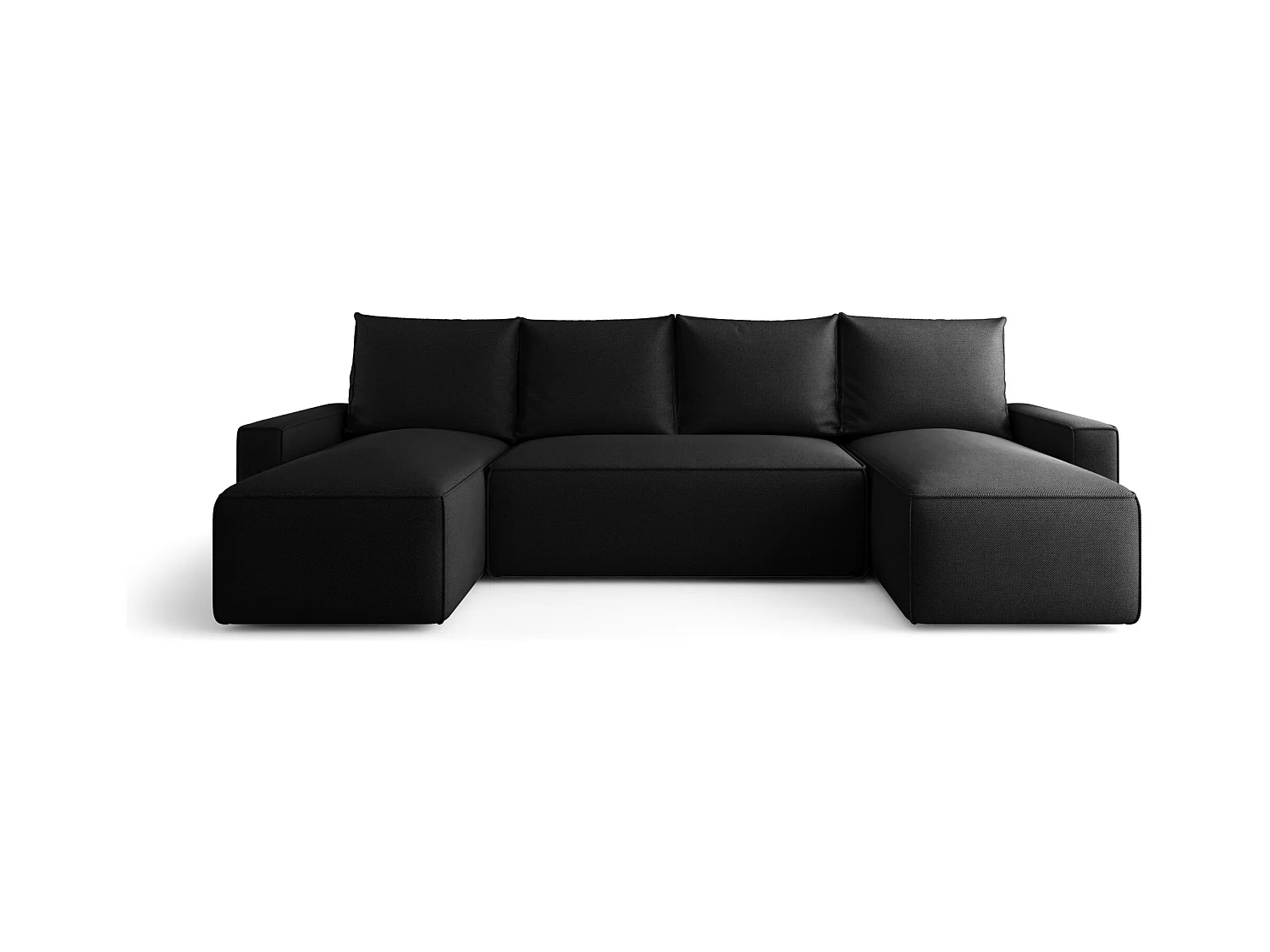 ECKSOFA mit Schlaffunktion SAVIO U Curio 99 Schwarz U-Form Sofa mit Stauraum Bettkasten Wohnzimmersofa Couch Sofa Bettsofa Bettkasten Bettcouch