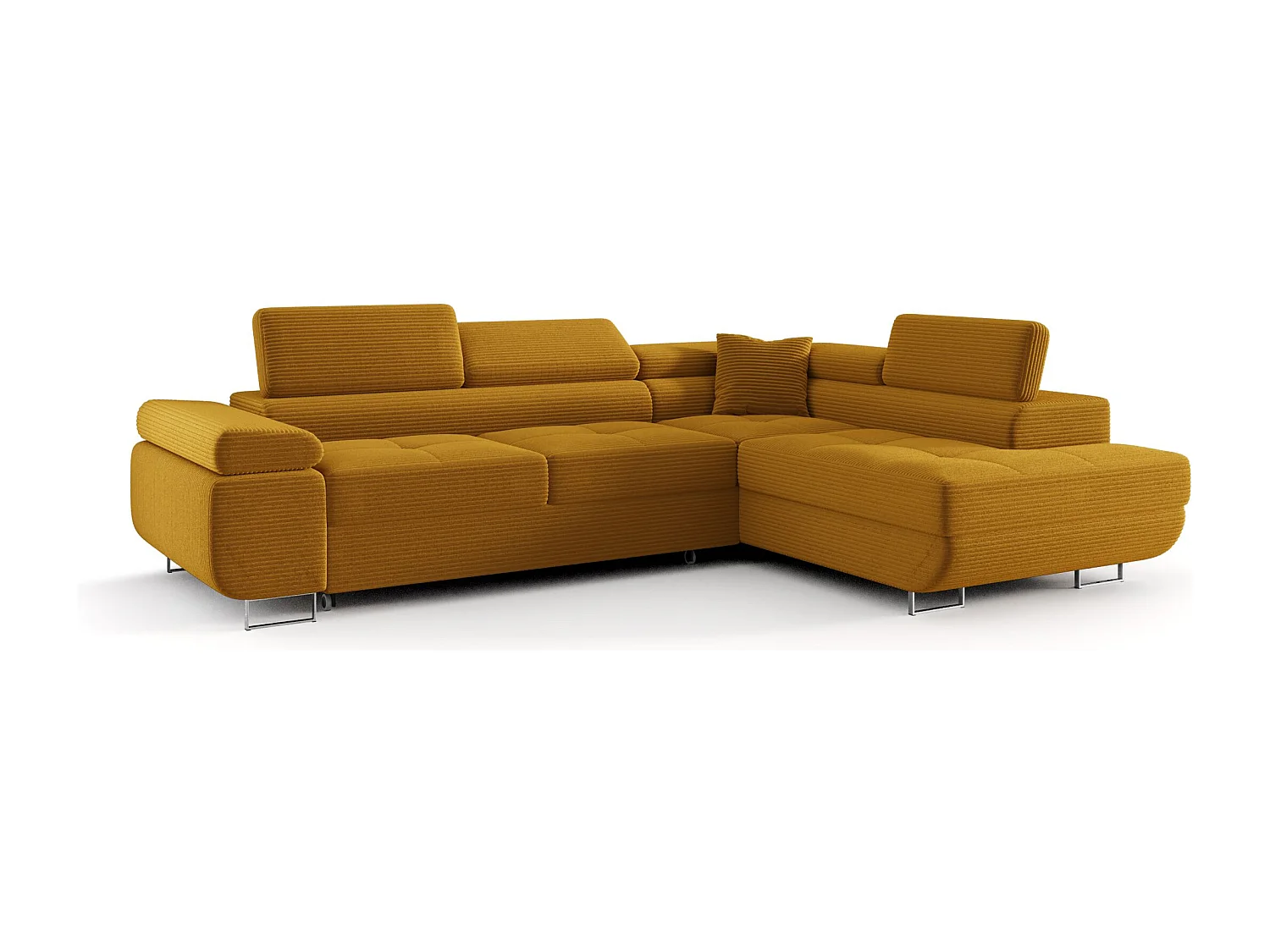 ECKSOFA EMILY mit Schlaffunktion Poso 01 Orange Rechts L-Form Sofa mit Stauraum Bettkasten Wohnzimmersofa Couch Sofa Bettsofa Bettkasten Bettcouch