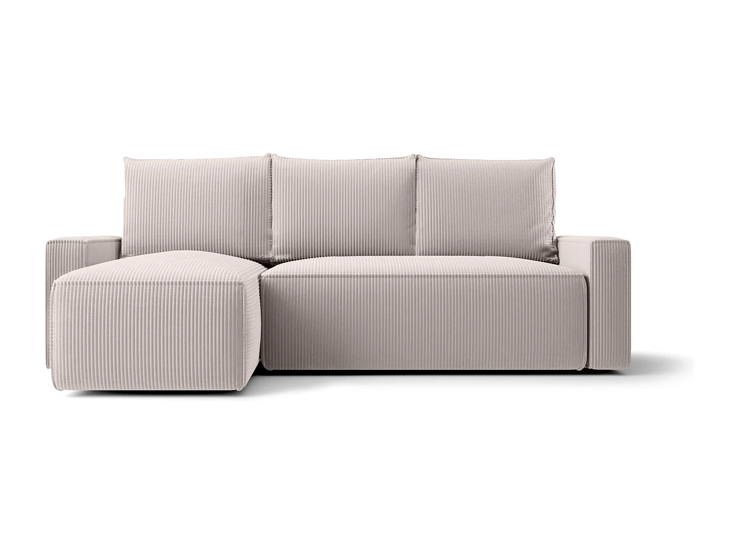 Hoekbank met slaapfunctie SAVIO Poso 100 ecru links L-vormige bank met opbergruimte woonkamerbank, slaapbank, bank met opbergruimte