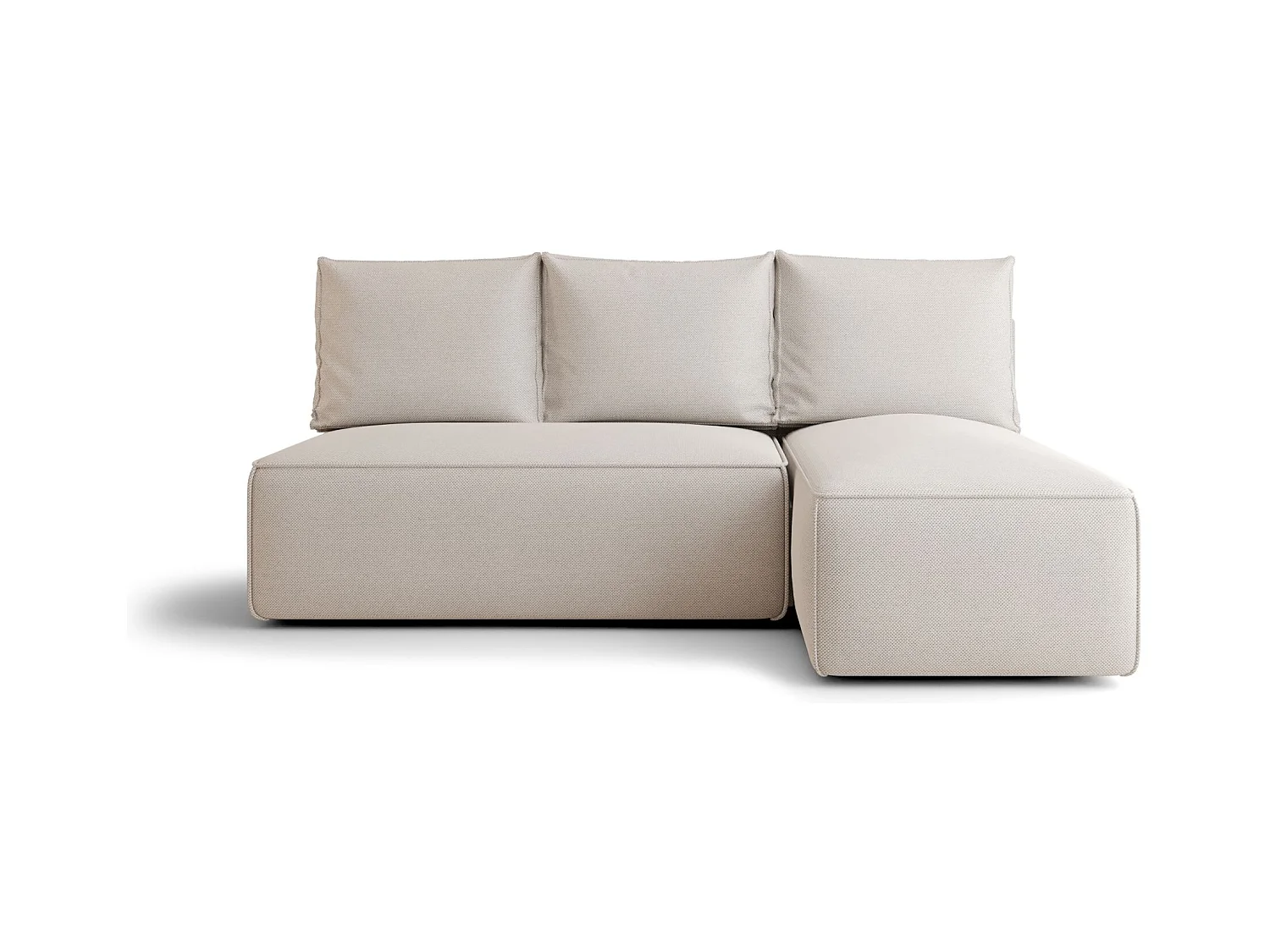 Narożnik z funkcją spania SAVIO MINI Curio 02 kremowy prawy sofa w kształcie L z pojemnikiem na pościel sofa do salonu, sofa rozkładana, sofa z pojemnikiem