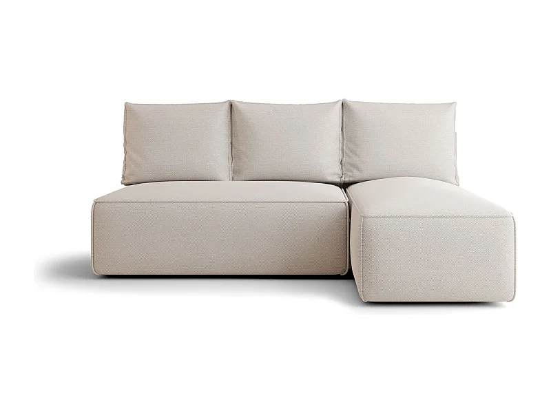 ECKSOFA mit Schlaffunktion SAVIO MINI Curio 02 Creme Rechts L-Form Sofa mit Stauraum Bettkasten Wohnzimmersofa Couch Sofa Bettsofa Bettkasten Bettcouch