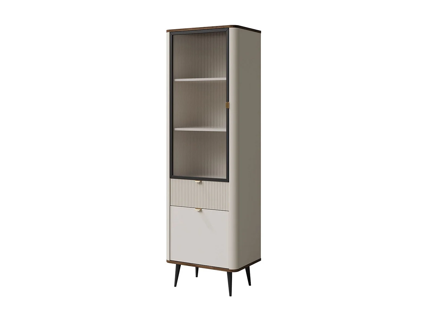 VITRINE Marly Kaschmir / Walnuss 60 / 40 / 191cm