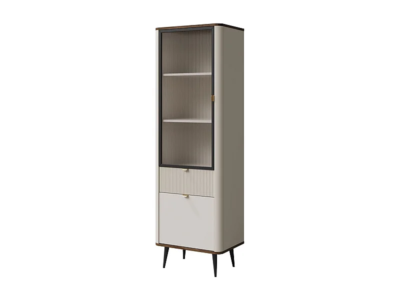 VITRINE Marly Kaschmir / Walnuss 60 / 40 / 191cm