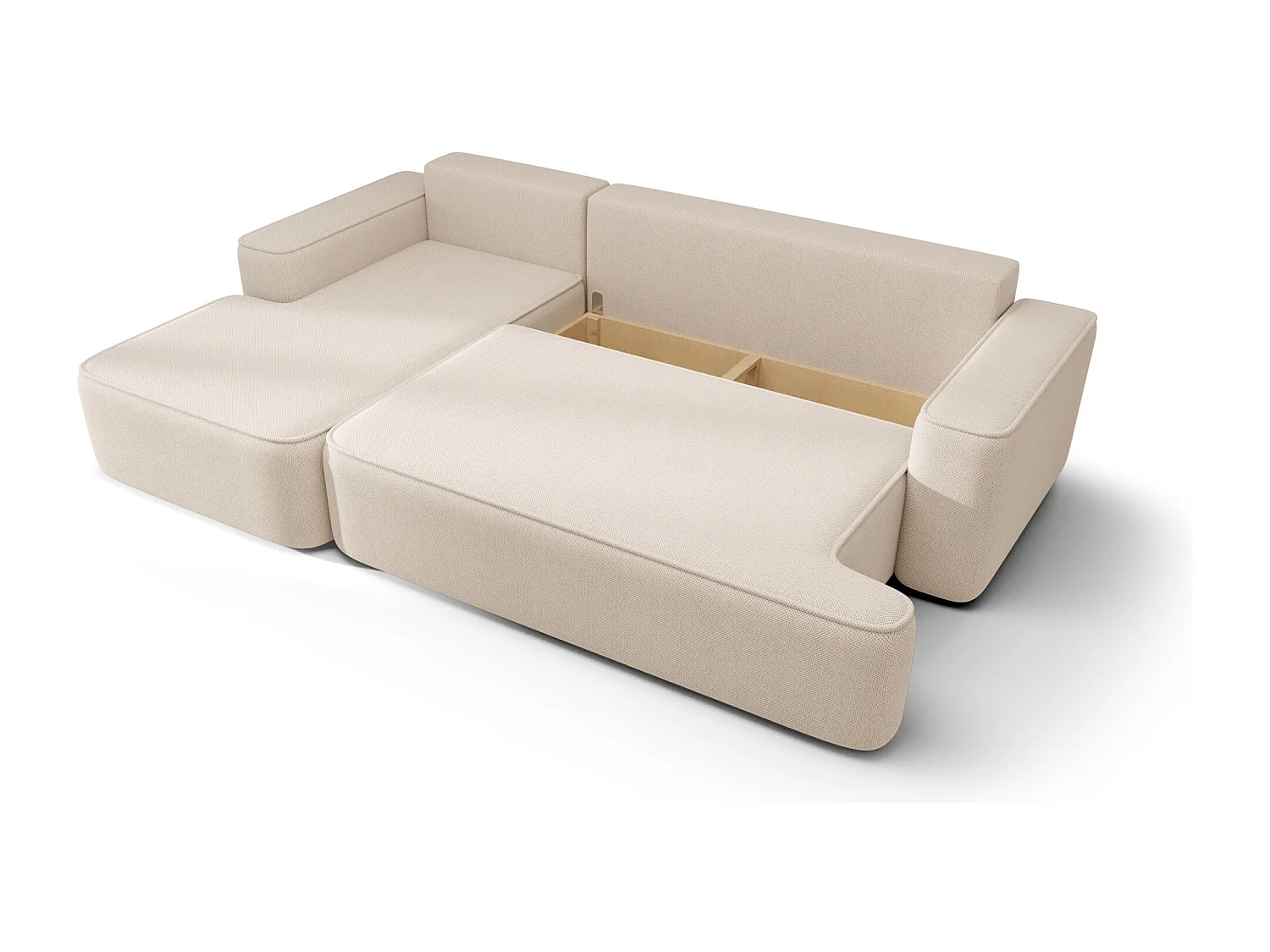 NAROŻNIK FIGO z funkcją spania Quelle 92 Ciemnoszary Lewy Sofa w kształcie L z pojemnikiem na pościel, sofa rozkładana, sofa do salonu