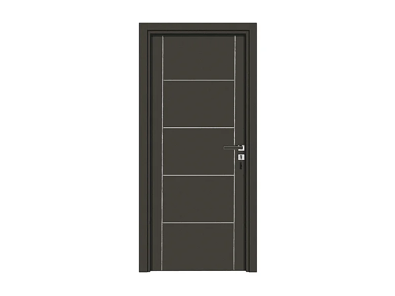 Bloc-porte pose fin de chantier Collection Premium Casoar, H,204 x l,83 cm, aspect cuir basalte, réversible