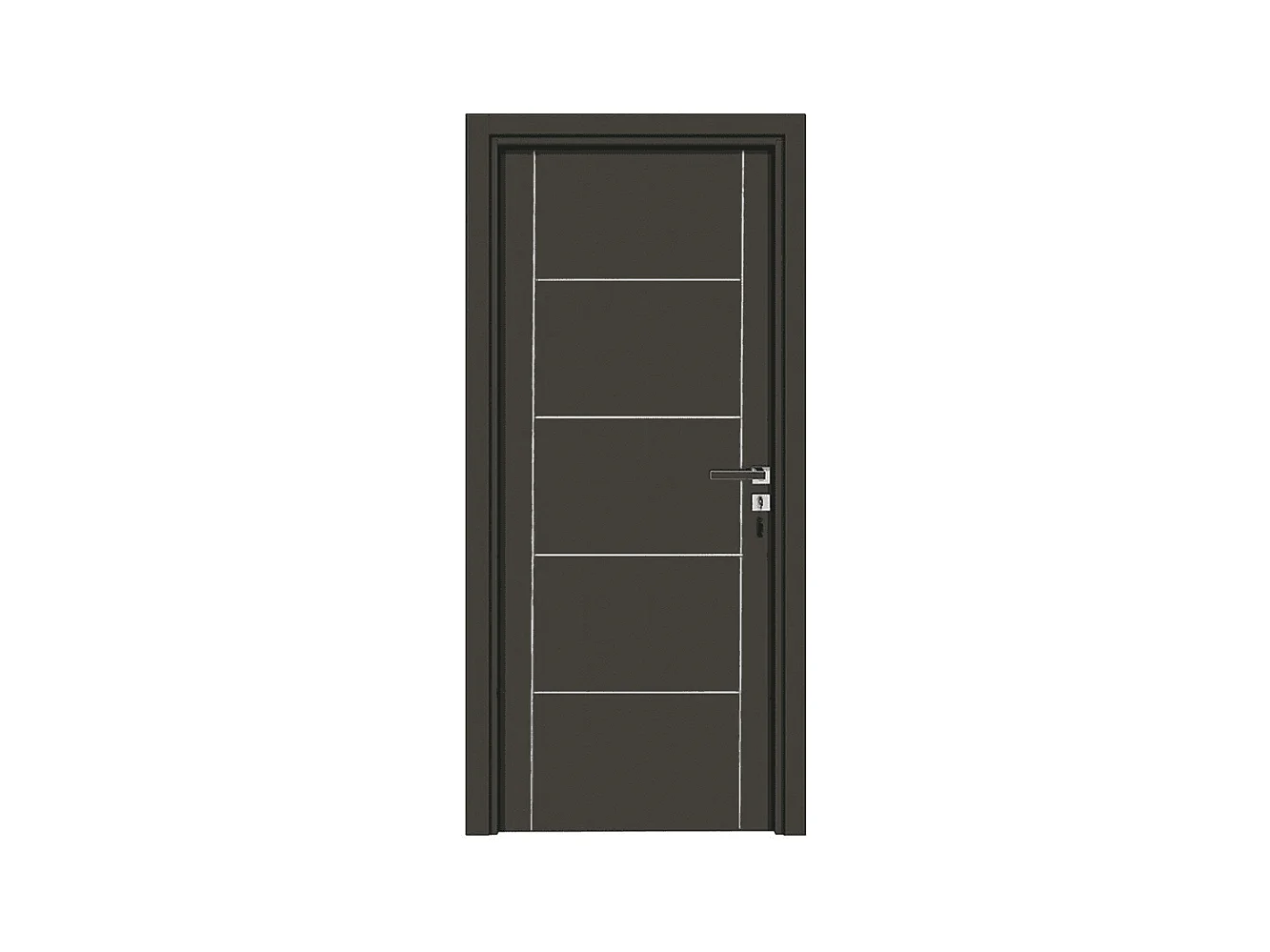 Bloc-porte pose fin de chantier Collection Premium Casoar, H,204 x l,83 cm, aspect cuir basalte, réversible