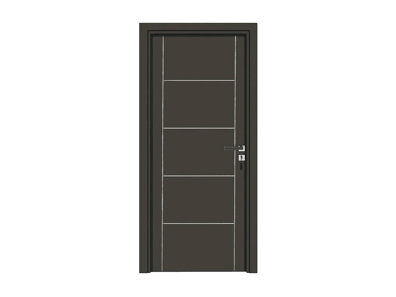 Bloc-porte pose fin de chantier Collection Premium Casoar, H,204 x l,83 cm, aspect cuir basalte, réversible