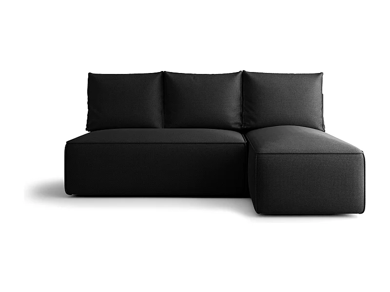 ECKSOFA mit Schlaffunktion SAVIO MINI Curio 99 Schwarz Rechts L-Form Sofa mit Stauraum Bettkasten Wohnzimmersofa Couch Sofa Bettsofa Bettkasten Bettcouch
