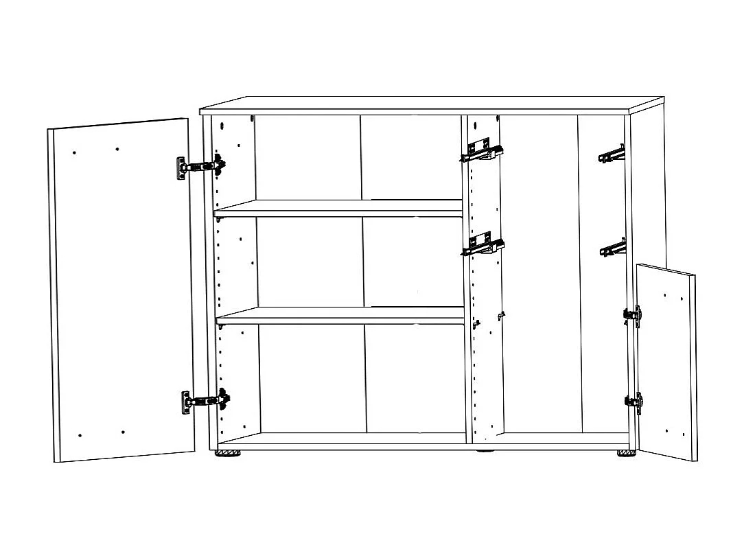 KOMBIKOMMODE Level graphit / Grauglas 122 / 41 / 84cm