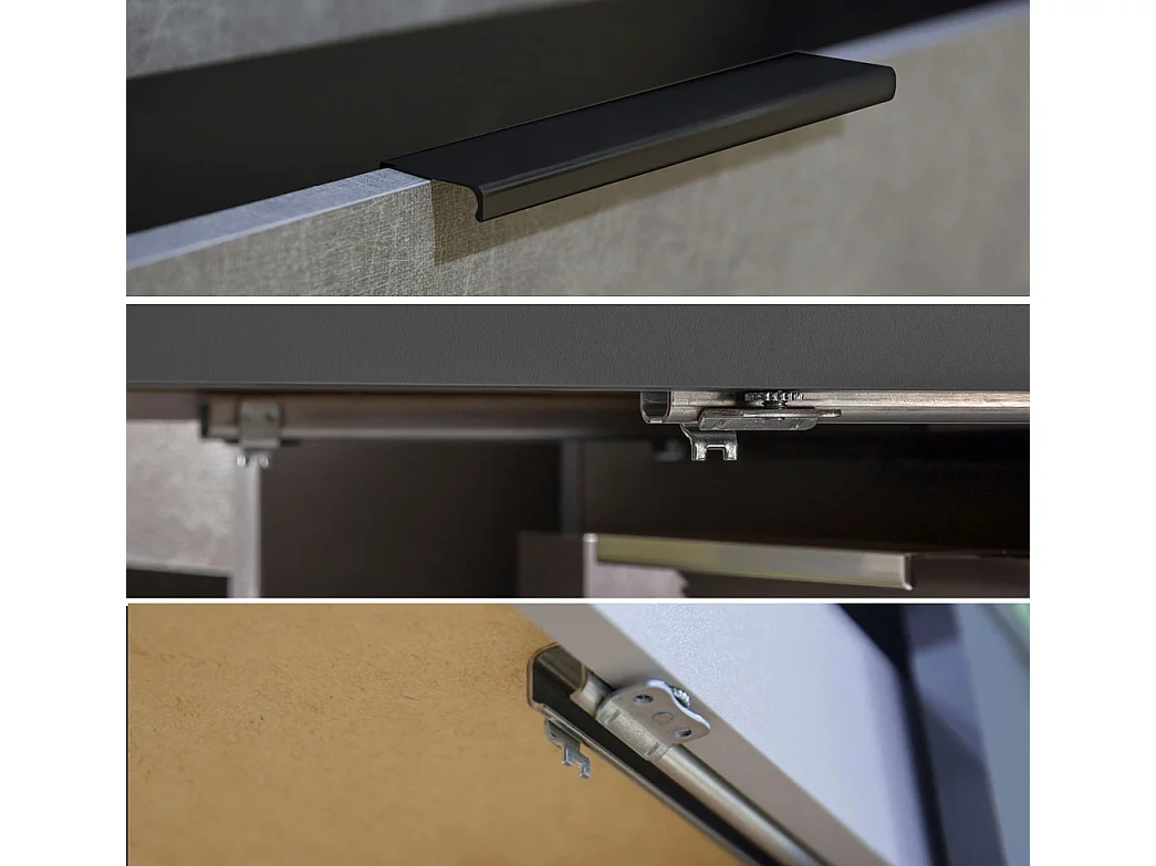 KOMBIKOMMODE Level graphit / Grauglas 122 / 41 / 84cm