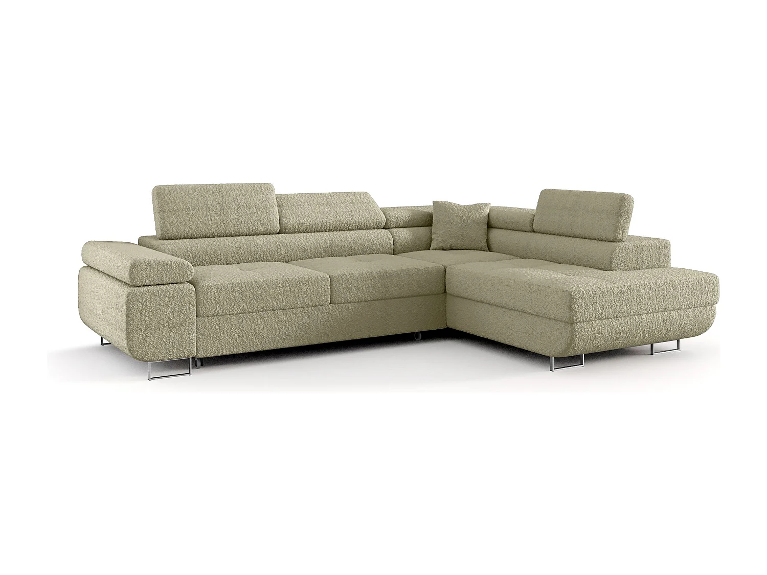 ECKSOFA EMILY mit Schlaffunktion Quelle 06 Beige Rechts L-Form Sofa mit Stauraum Bettkasten Wohnzimmersofa Couch Sofa Bettsofa Bettkasten Bettcouch