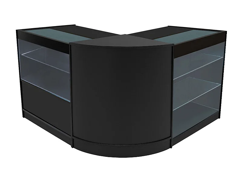 Conjunto de BalcÃµes Comerciais com Luz LED "HERA" CM60 + K900 + C900 â€“ cor Preto