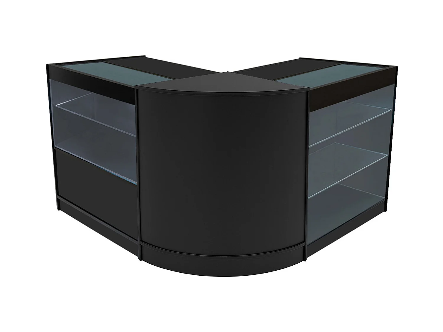 Conjunto de BalcÃµes Comerciais com Luz LED "HERA" CM60 + K900 + C900 â€“ cor Preto