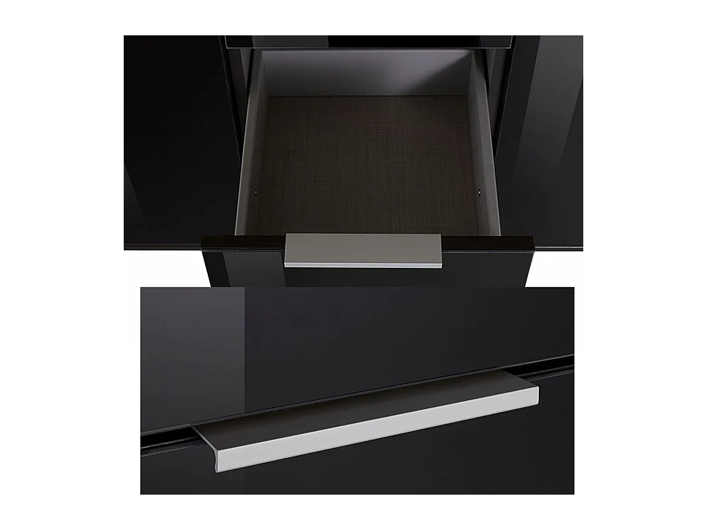 KOMBIKOMMODE Easy Plus C graphit / Schwarzglas 130 / 40,5 / 83cm