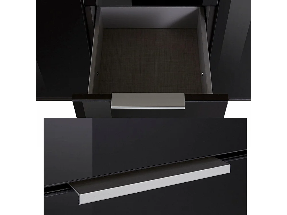 KOMBIKOMMODE Easy Plus C graphit / Schwarzglas 130 / 40,5 / 83cm