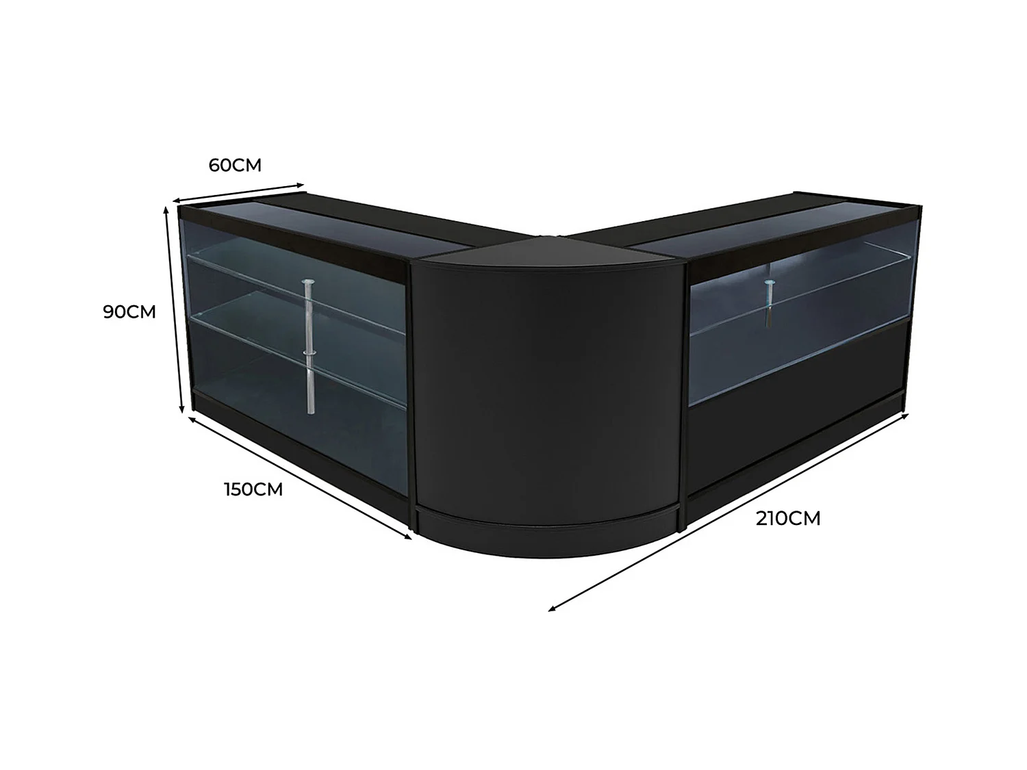 Zestaw oświetlenia sklepowego LED Hera K1500, C1500 i CM60 – czarny