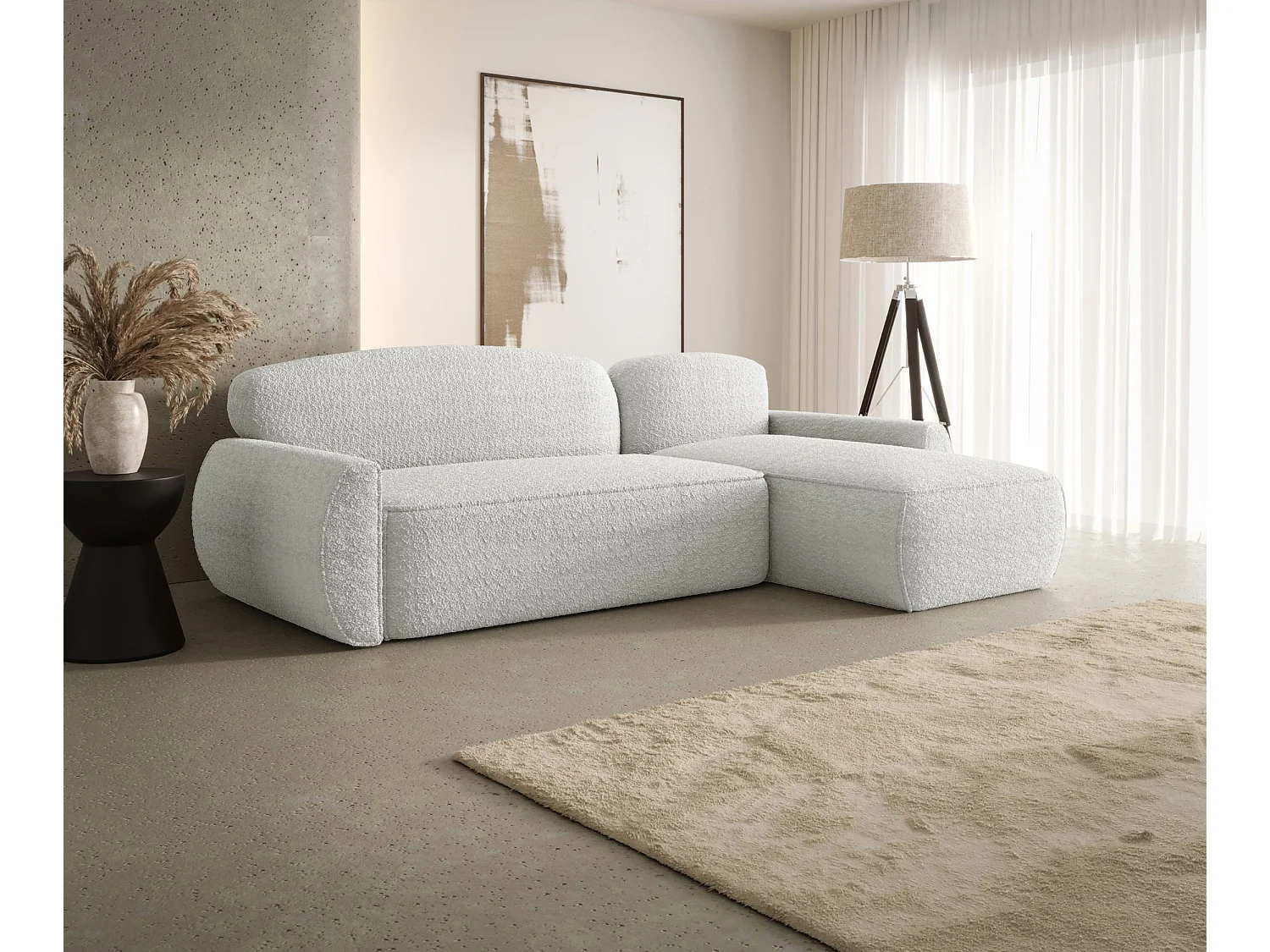 ECKSOFA mit Schlaffunktion LUCAS Quelle 01 Weiß Rechts L-Form Sofa mit Stauraum Bettkasten Wohnzimmersofa Couch Sofa Bettsofa Bettkasten Bettcouch