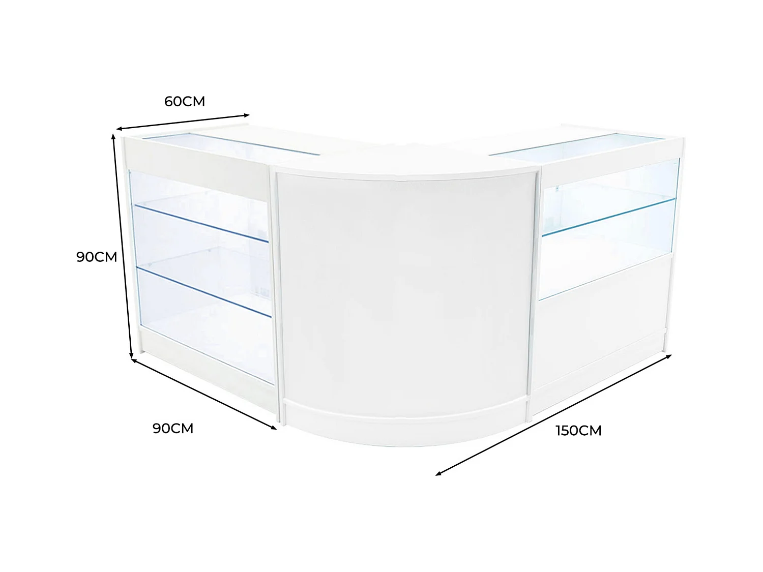 Zestaw oświetlenia sklepowego LED Hera K900, C900 i CM60 – biały