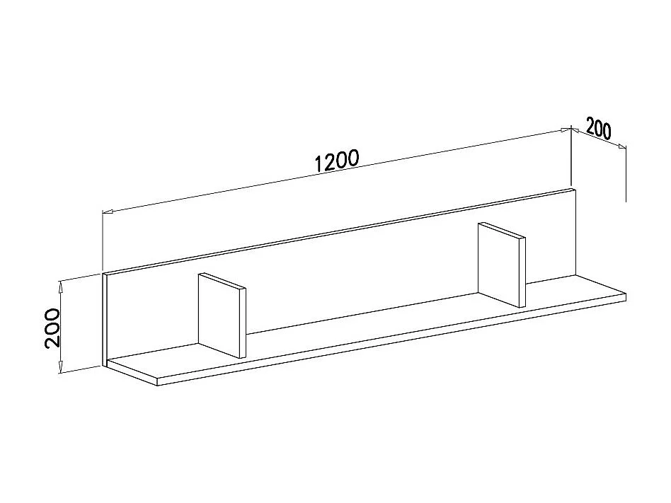 WANDREGAL Nico Eiche hell / weiß 120 / 20 / 20cm