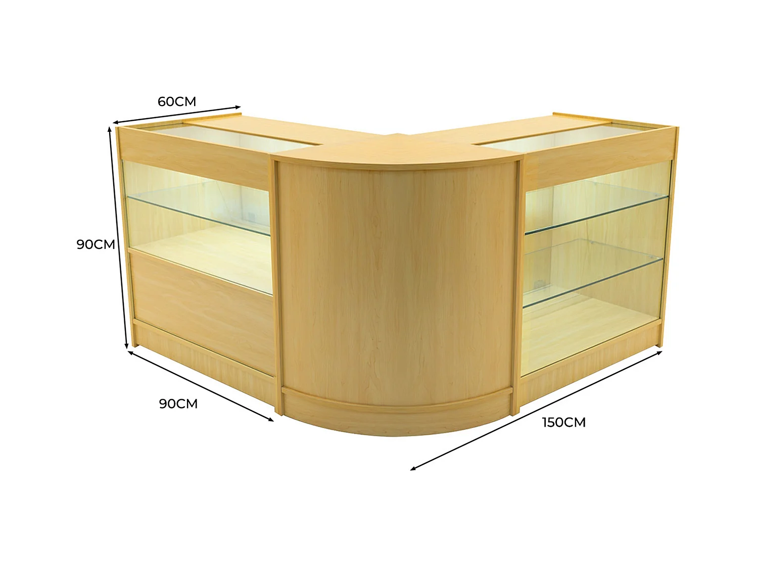 Comptoirs de Vente à LED Ensemble Hera - Érable CM60, K900, C900