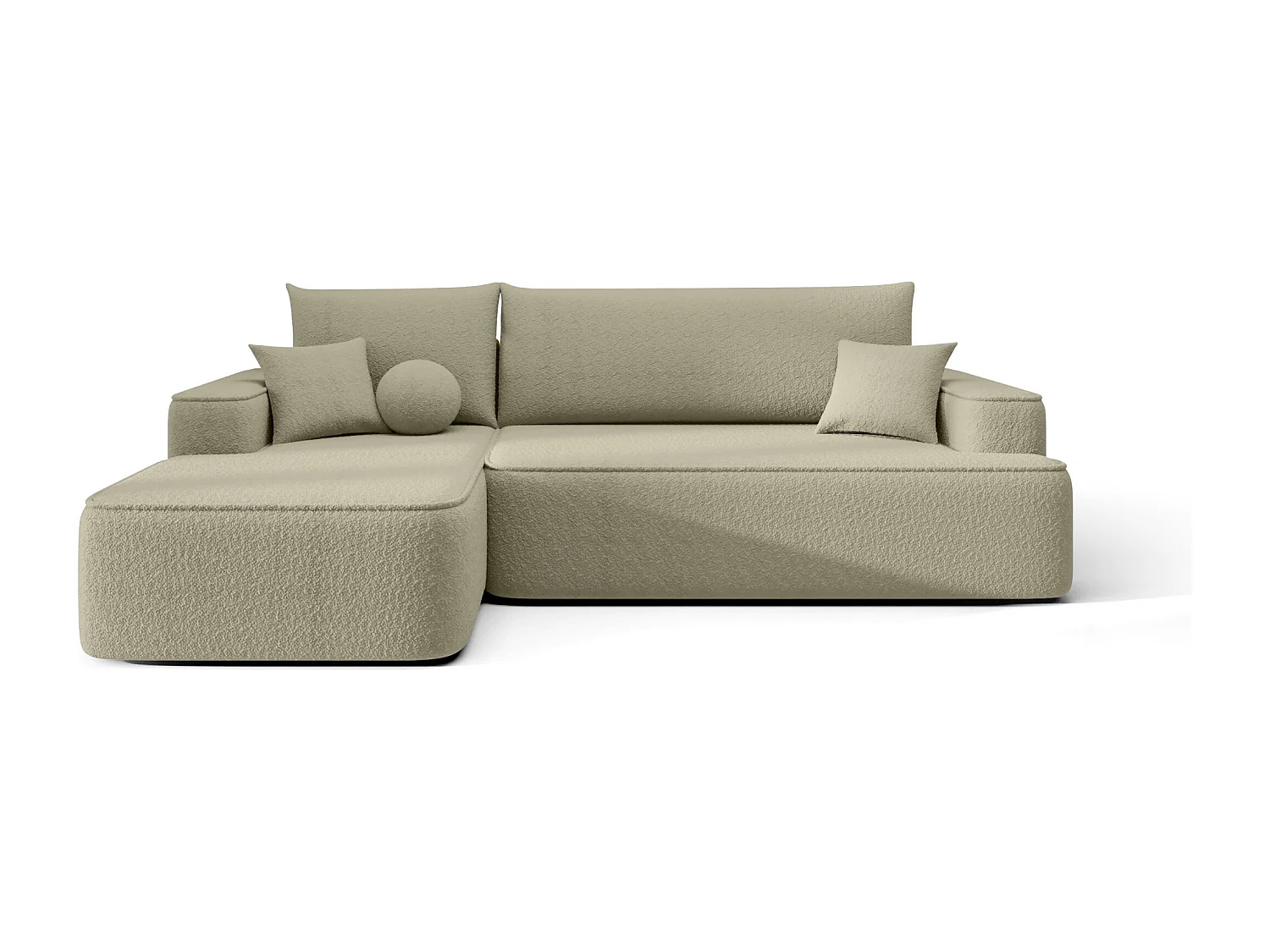 NAROŻNIK FIGO z funkcją spania Quelle 06 Beżowy Lewy Sofa w kształcie L z pojemnikiem na pościel, sofa rozkładana, sofa do salonu