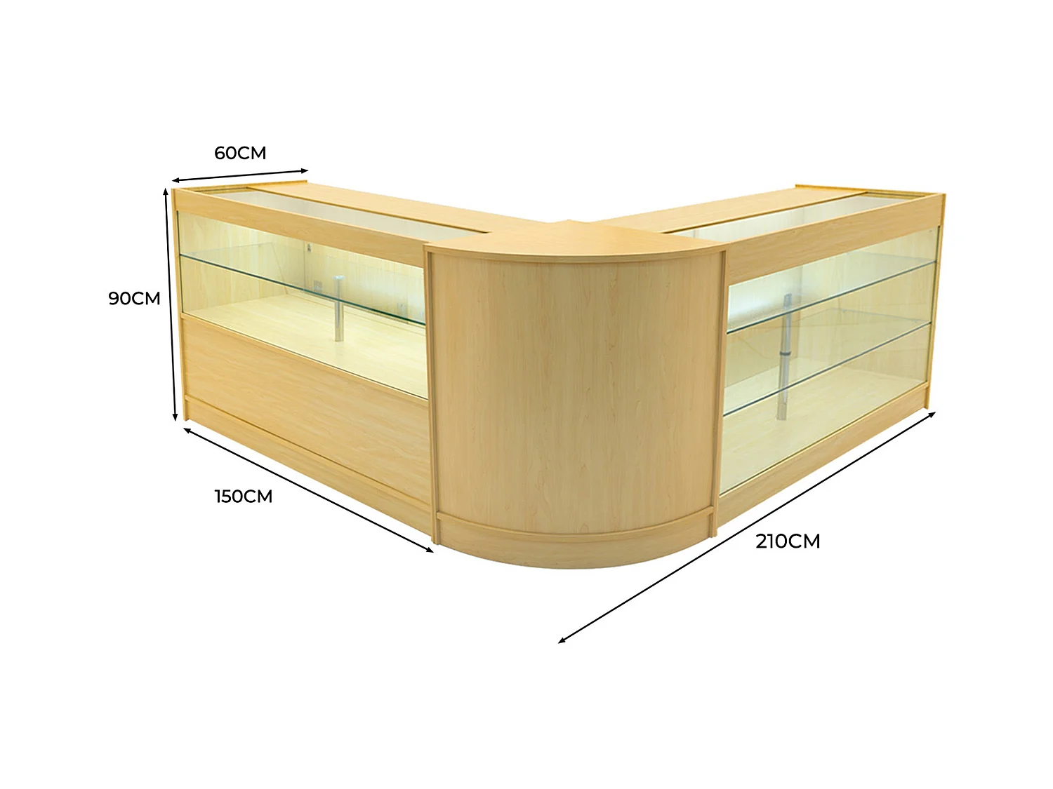 Comptoirs de Vente à LED Ensemble Hera - Érable CM60, K1500, C1500