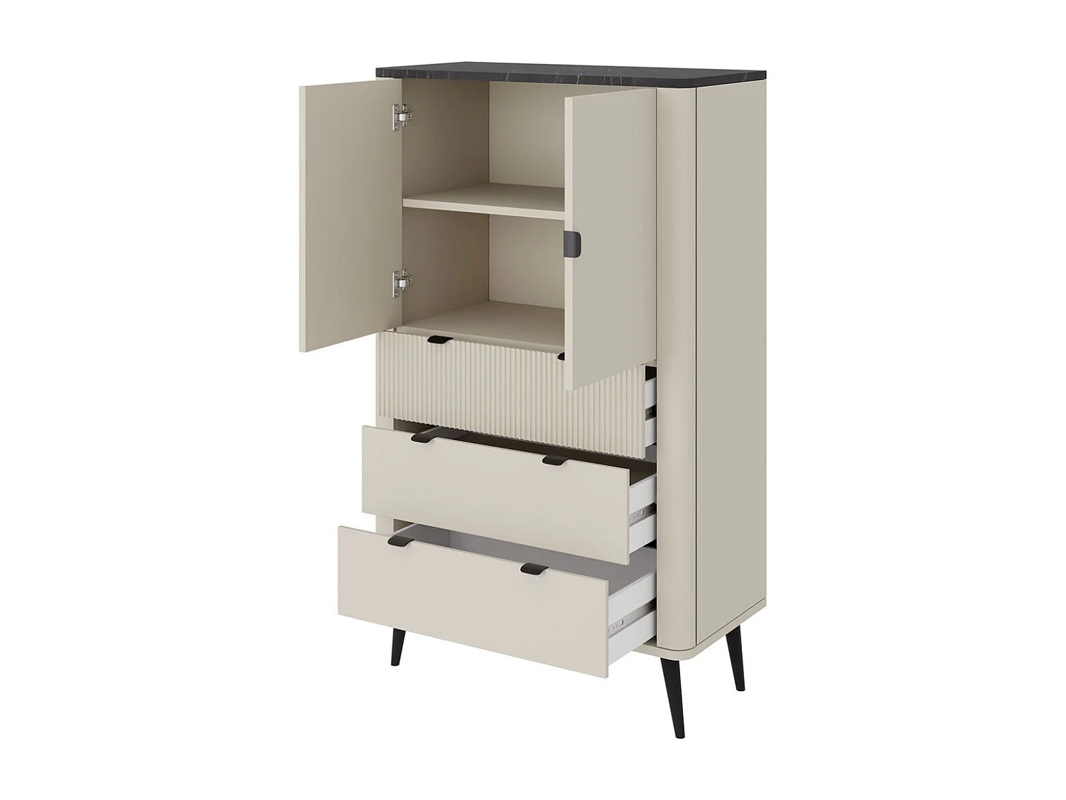 REGAL Marly Kaschmir / Walnuss 90 / 40 / 142cm